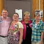 Potwin School group - (l. to r.) Claudia Robards Perney, Jim Edmonston, Mary Shelton Madden, Janet Clay Powell, Ann Menninger Johnson, Tim Madden